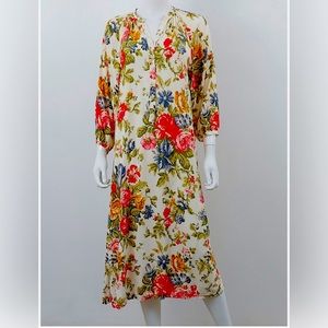Zara floral shirt midi dress size large NWOT